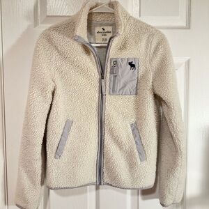 Abercrombie Kids Cream Sherpa Jacket